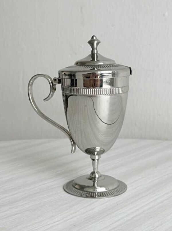 Petit sucrier, pot à confiture en métal inox