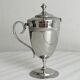 Small sugar bowl, metal stainless steel jam pot.