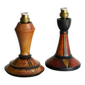 Pair of hand-painted table lamps H. Steinpatz Amsterdam School 1920