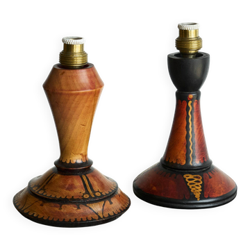 Pair of hand-painted table lamps H. Steinpatz Amsterdam School 1920