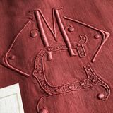 Drap Ancien En Lin Et Coton Rouge Chianti