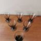 Set of 6 art deco smoked glass glasses