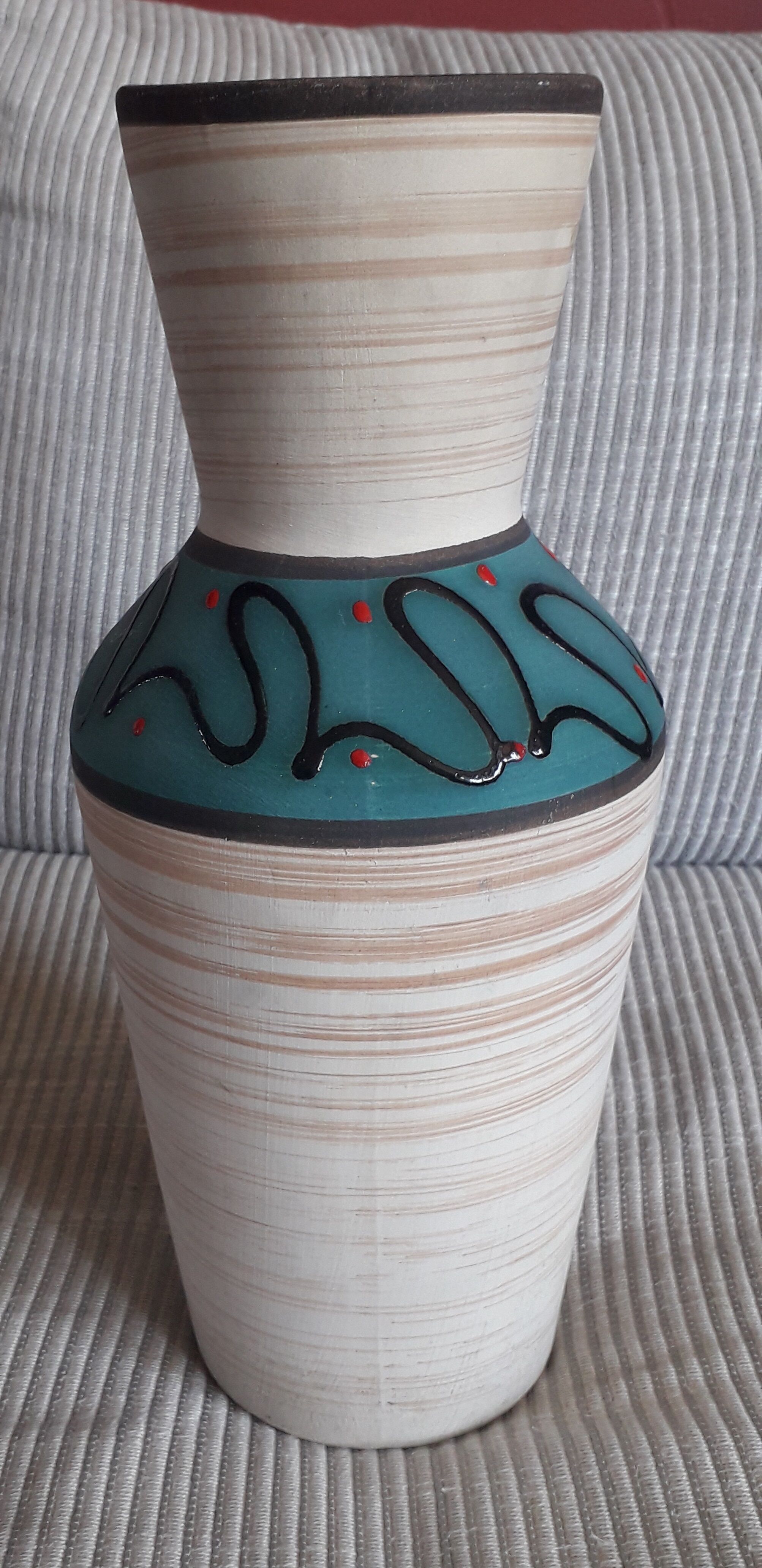 Vintage ceramic vase signed and numbered
