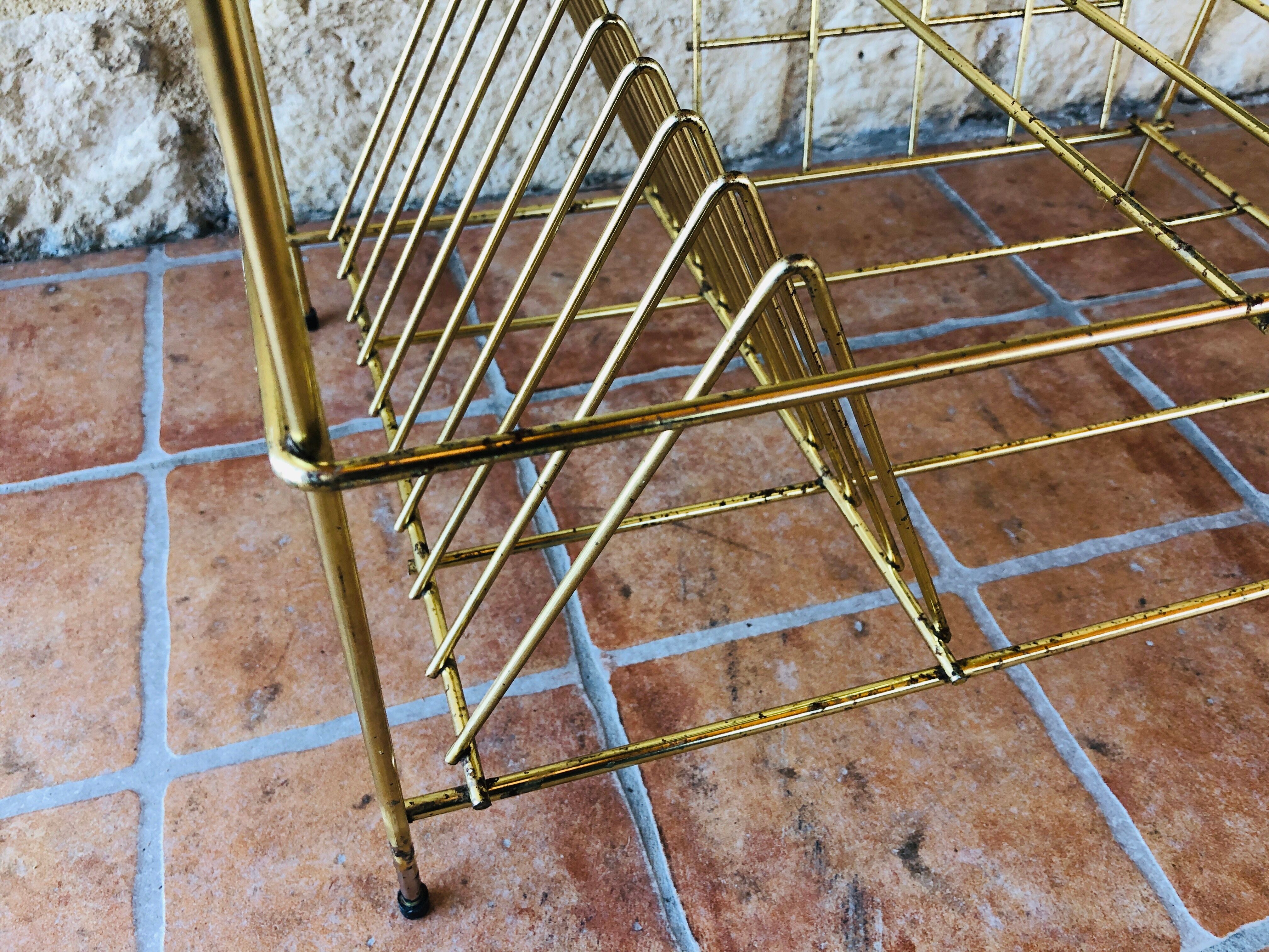Table d'appoint rangement pour vinyl  vintage années 60
