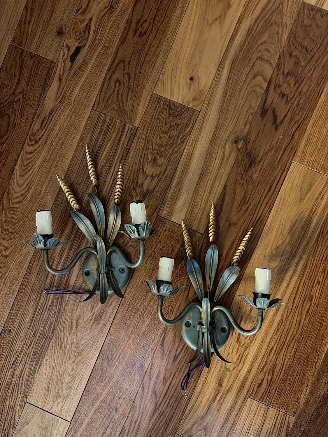 Pair of spike wall lights