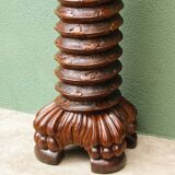 Column, carved walnut press screw, 19th century