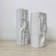 Martin Freyer pour Rosenthal Bisque Reliëf Azu Vase Op Art années 1970