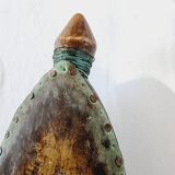 Strange and rare African Massai art sculpture in Kenya in solid wood and brass