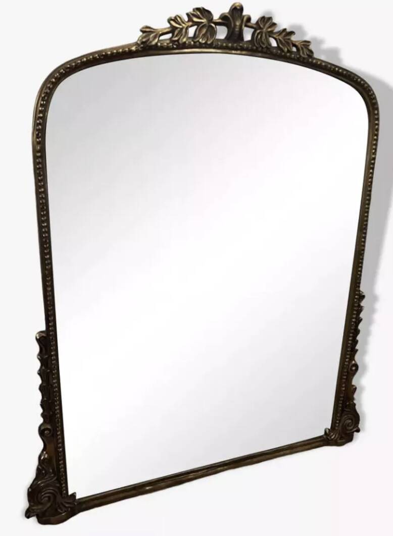 Large gilded mirror with pediment