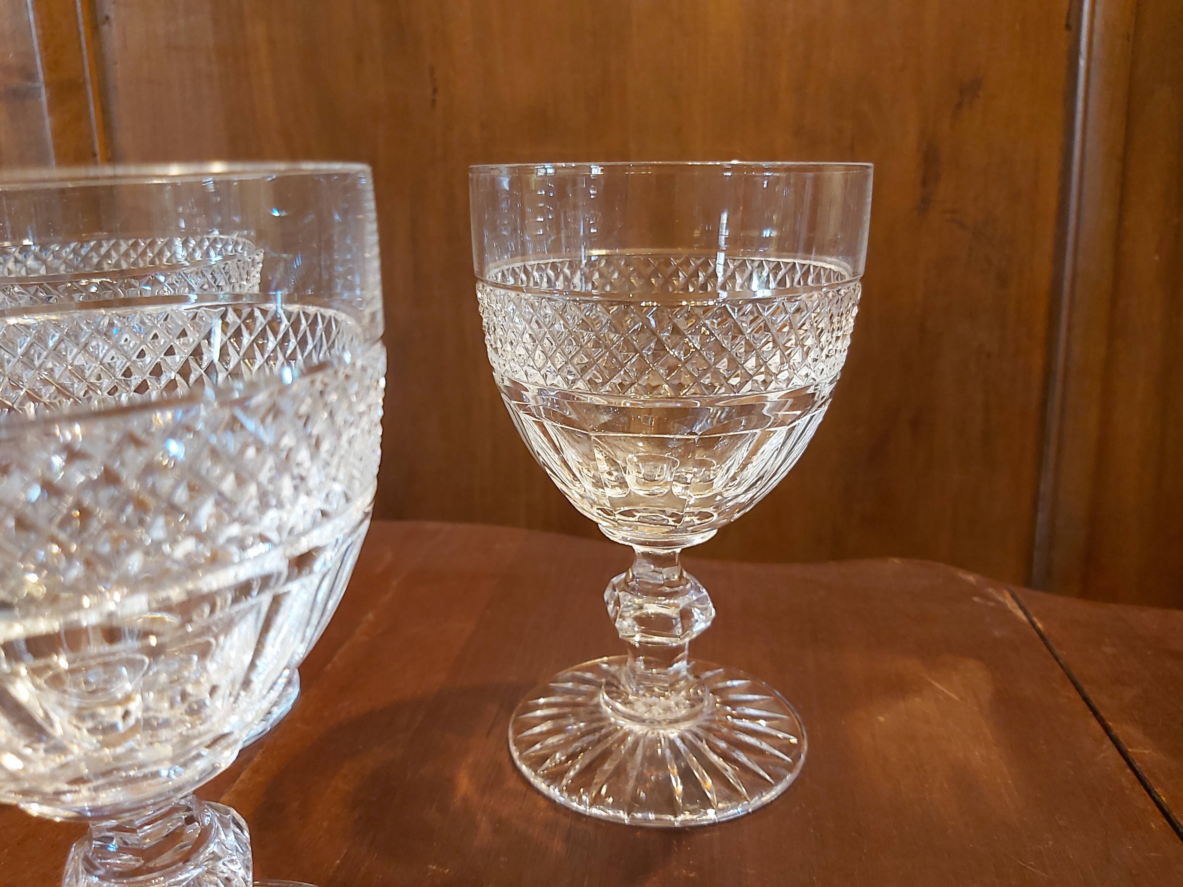 6 crystal glasses of Saint Louis model Trianon h 14 cm