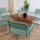 Garden chairs set of 5 in metal and painted stackable wood 1960 denmark