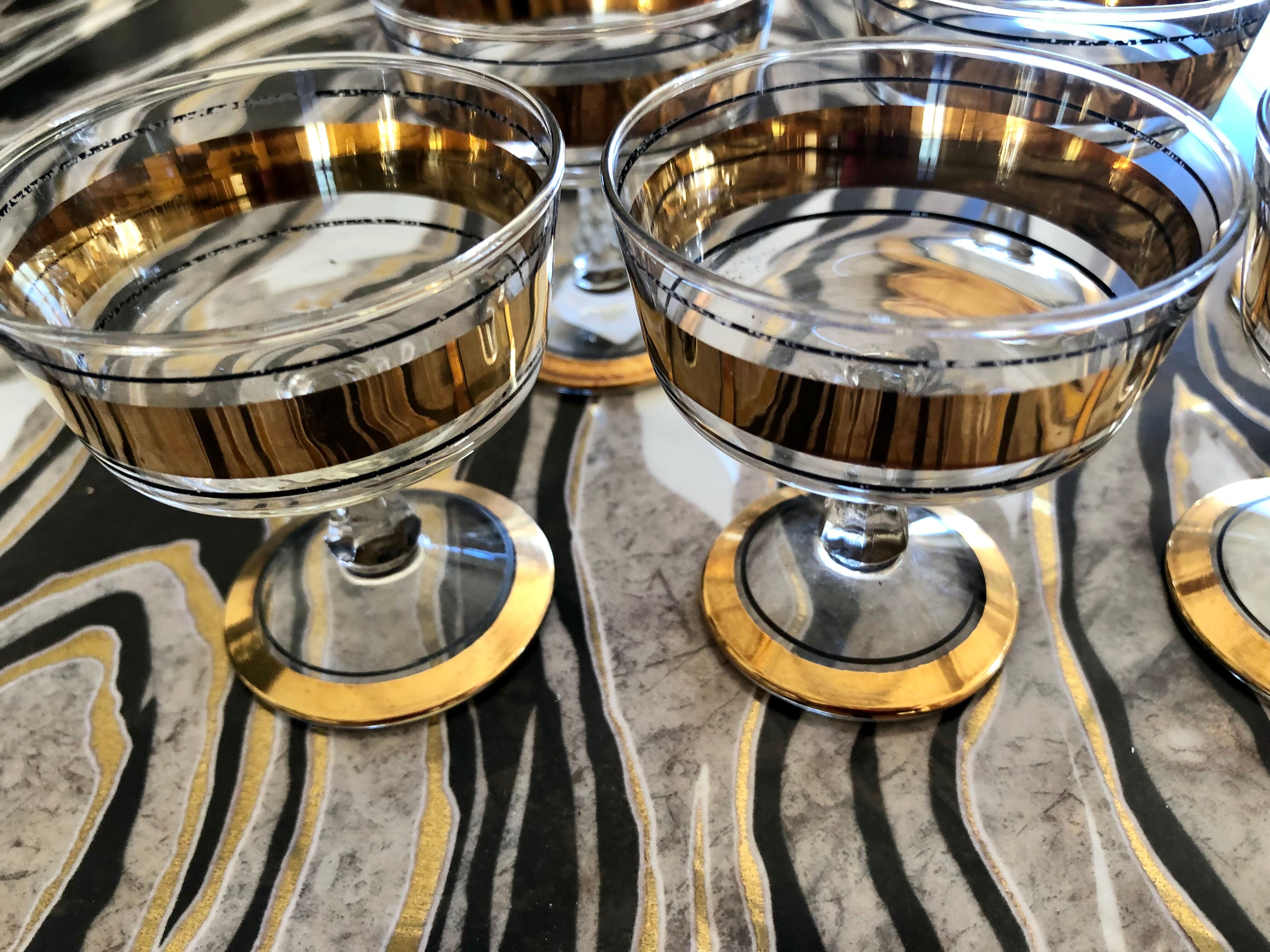 Gold-edged cut glasses