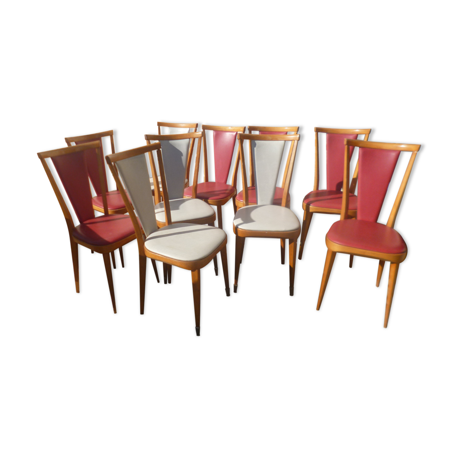 Set of 10 chairs 1960