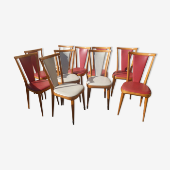 Set of 10 chairs 1960