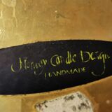 Bougeoir en laiton avec abat-jour en verre translucide fabriqué par Norway Candle Design années 1960