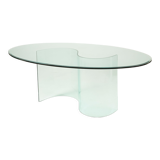 Vintage glass dining table, 1980s