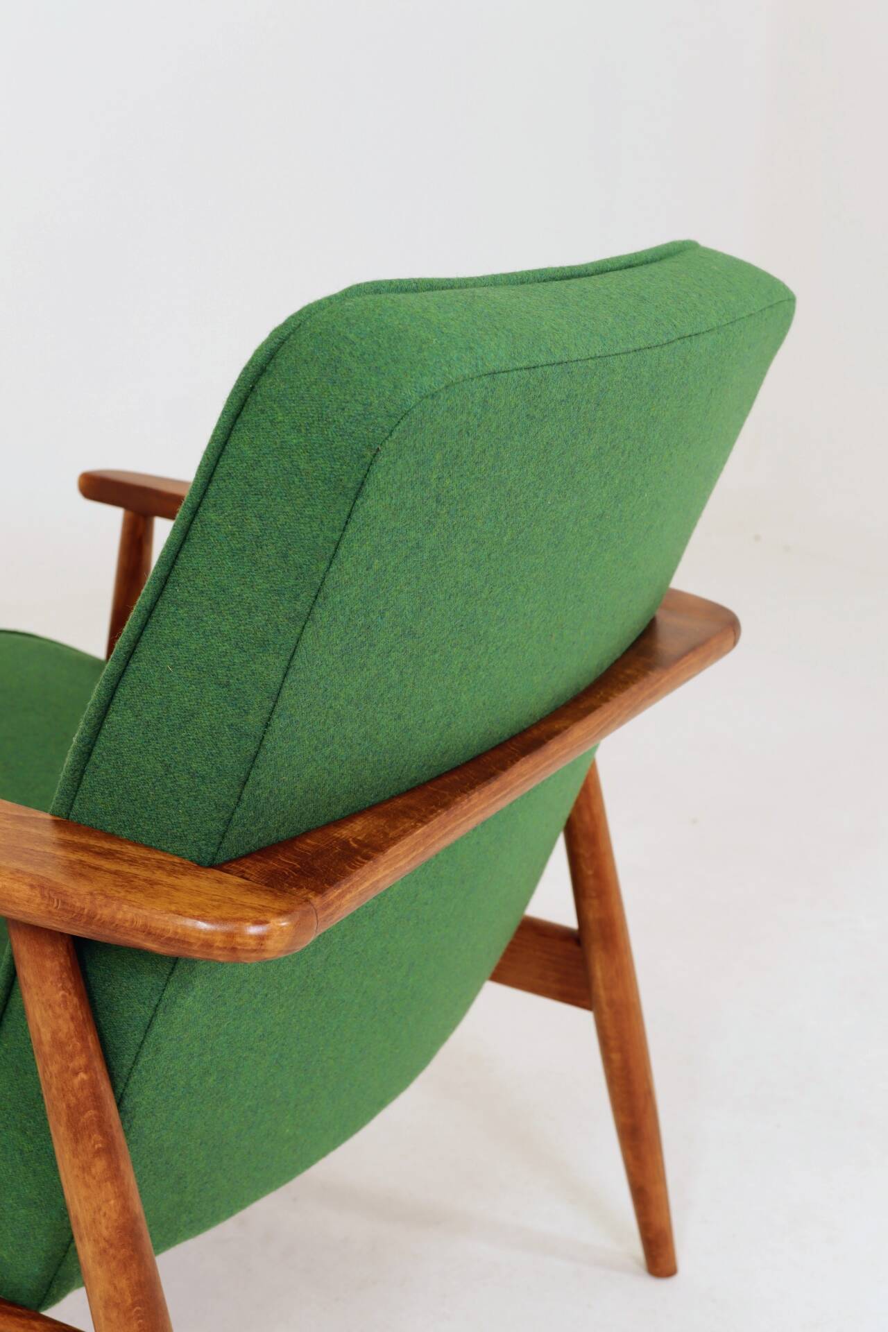 Mid Century Lounge Chair Vintage Moss Wool, Poland 1960