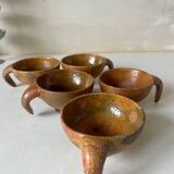 5 handcrafted stoneware coffee cups