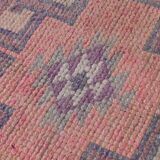 Vintage Turkish wool runner rug, mauve pink tones, 83x340 cm