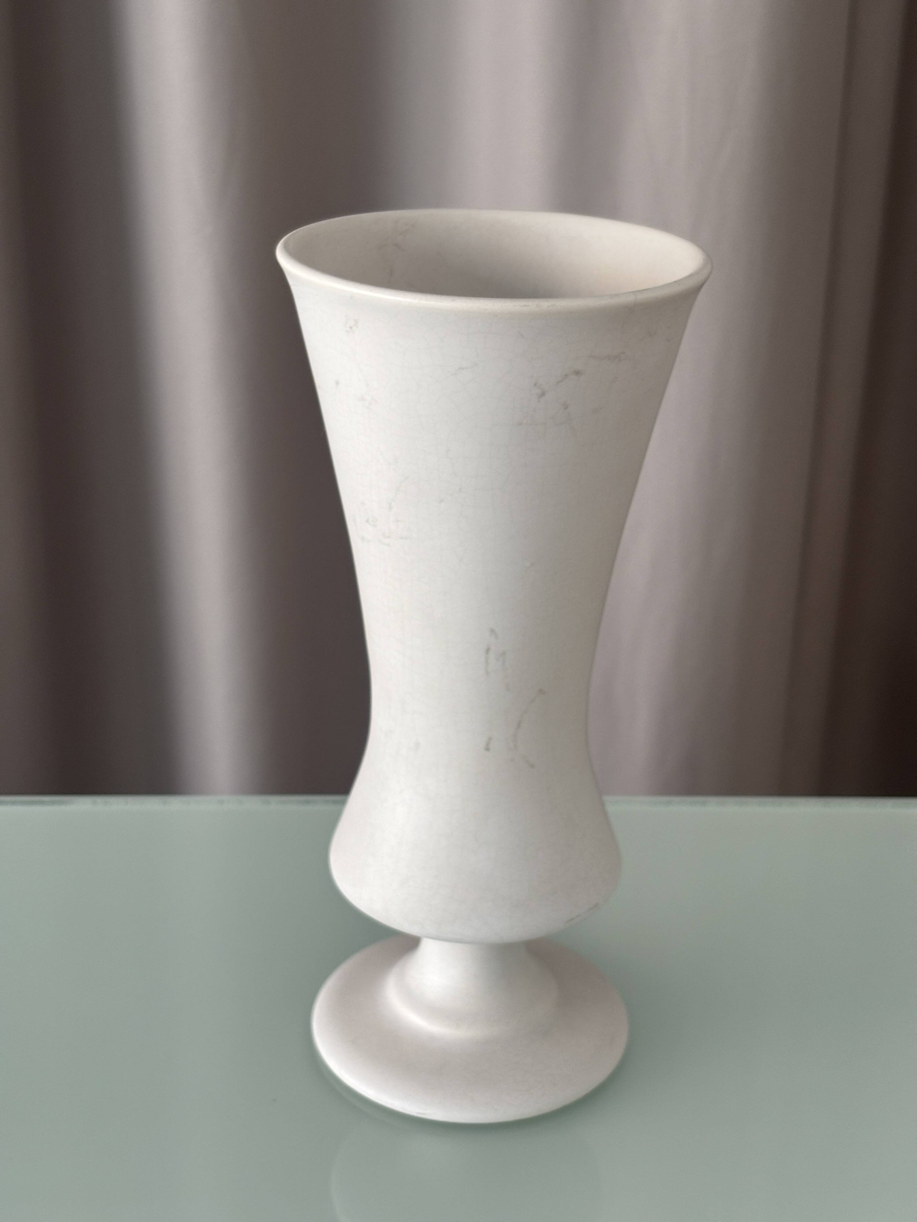 Vintage West Germany Hand-Painted Ceramic Vase | Handarbeit | 22 cm