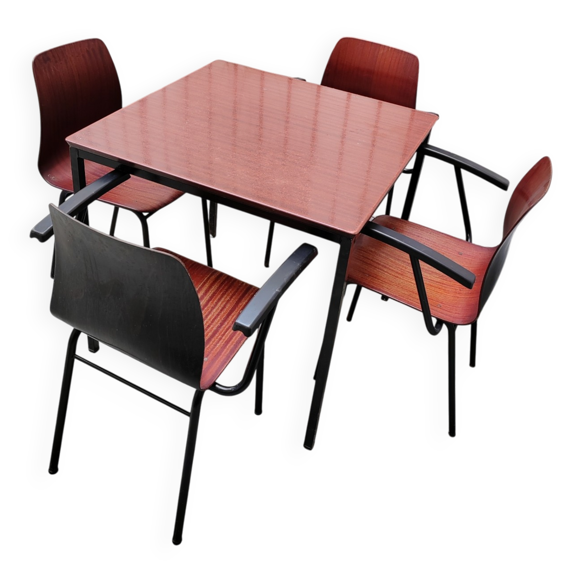 Ensemble table et chaises pagholz vintage