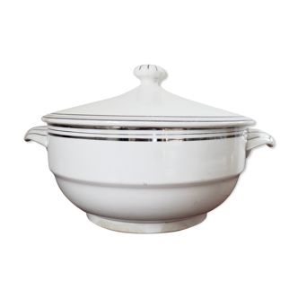 Soupière légumier liseré argent Digoin