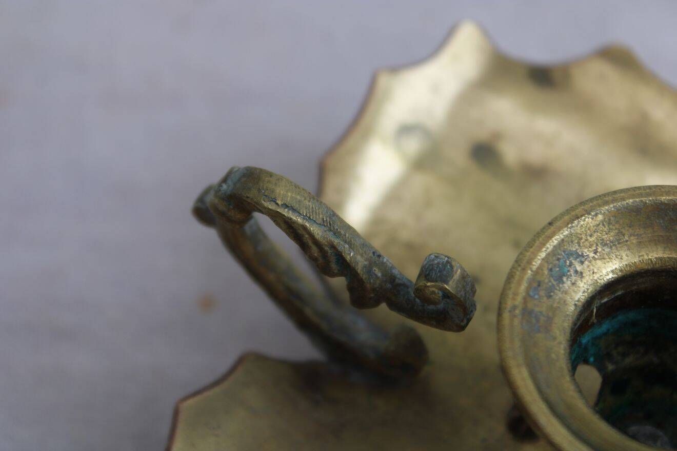 Gold-plated brass candle holder