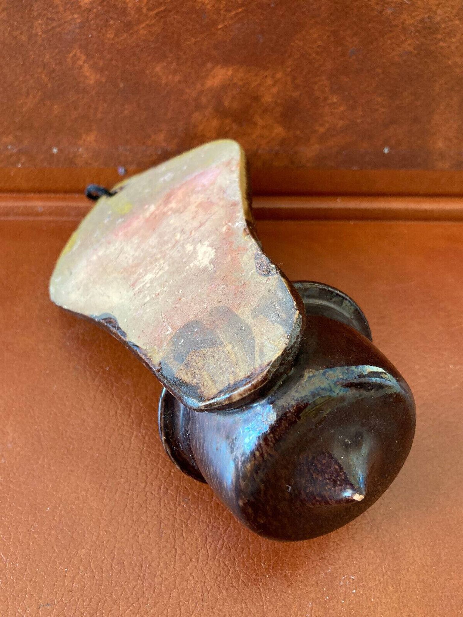 Antique holy water font - 19th century - Glazed terracotta