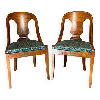 Pair of empire style gondola chair