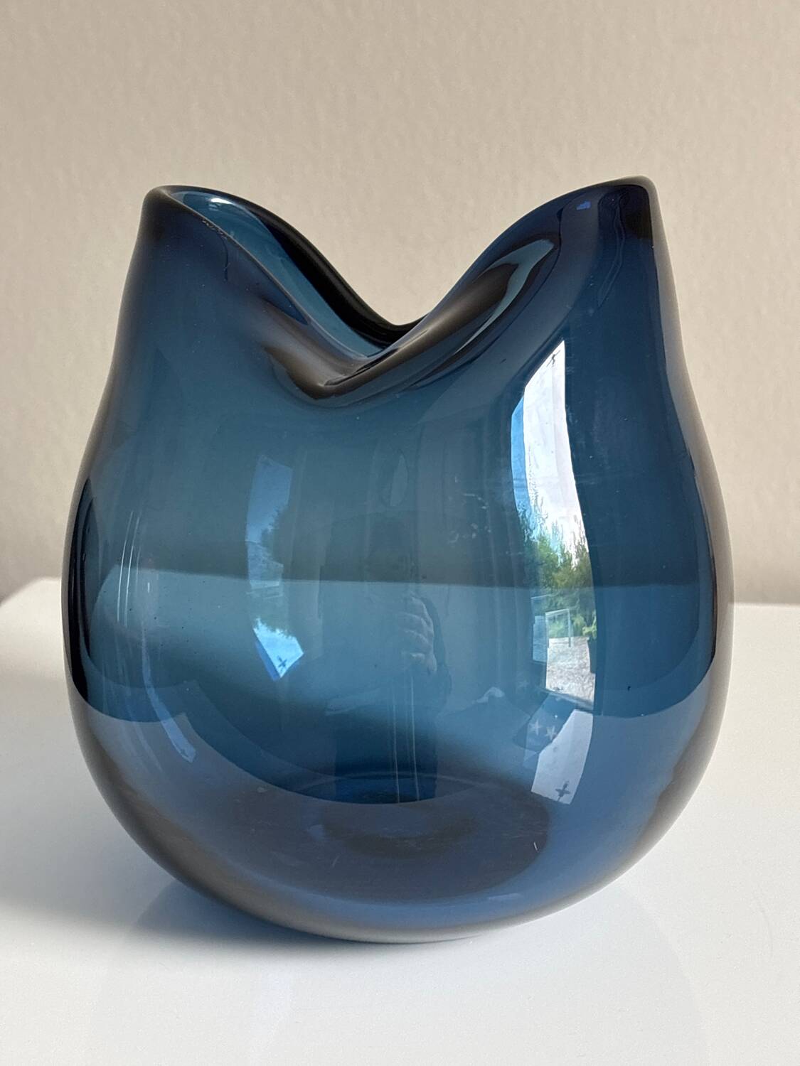 Blown glass ball vase