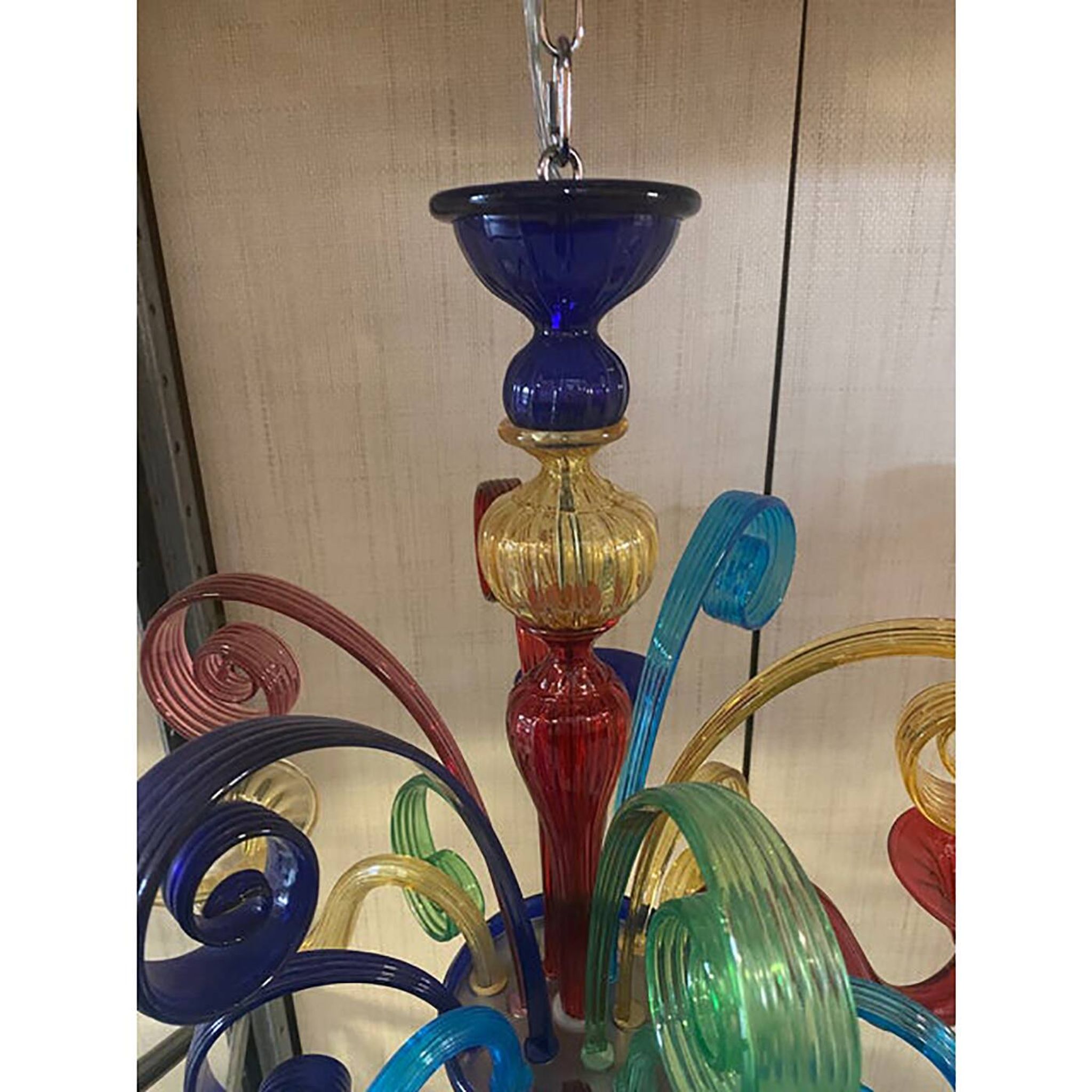 Murano Multicolors Glass Chandelier Random Colors 5 Arms