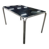 vintage chrome table with smoked glass