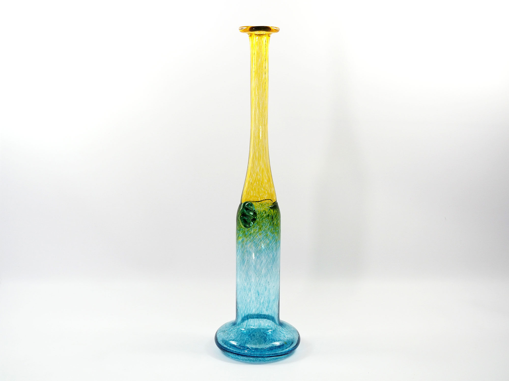 Glass vase wind pipes Bertil Vallien for Kosta Boda