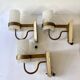 Set of three wall sconces in gold metal and ice effect Perspex, 1960-70.