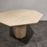 Vintage octagonal travertine dining table, 1970s