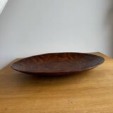 Grand plat vintage en bois sculpté à la main