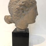 Bust Greek goddess marble base 1970