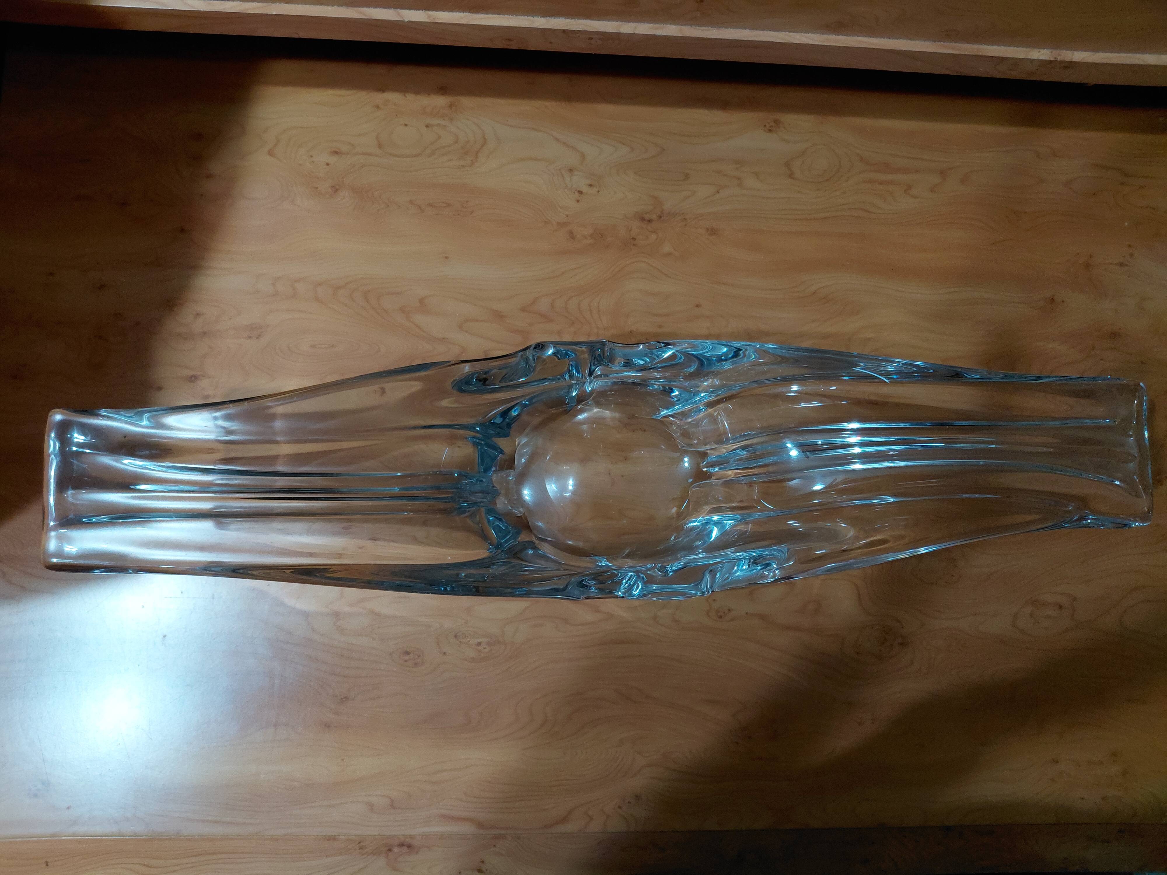 Crystal plate/sculpture "Cristallerie Lorraine" from the 60s/70s.