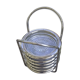 6 coasters and silver metal support
