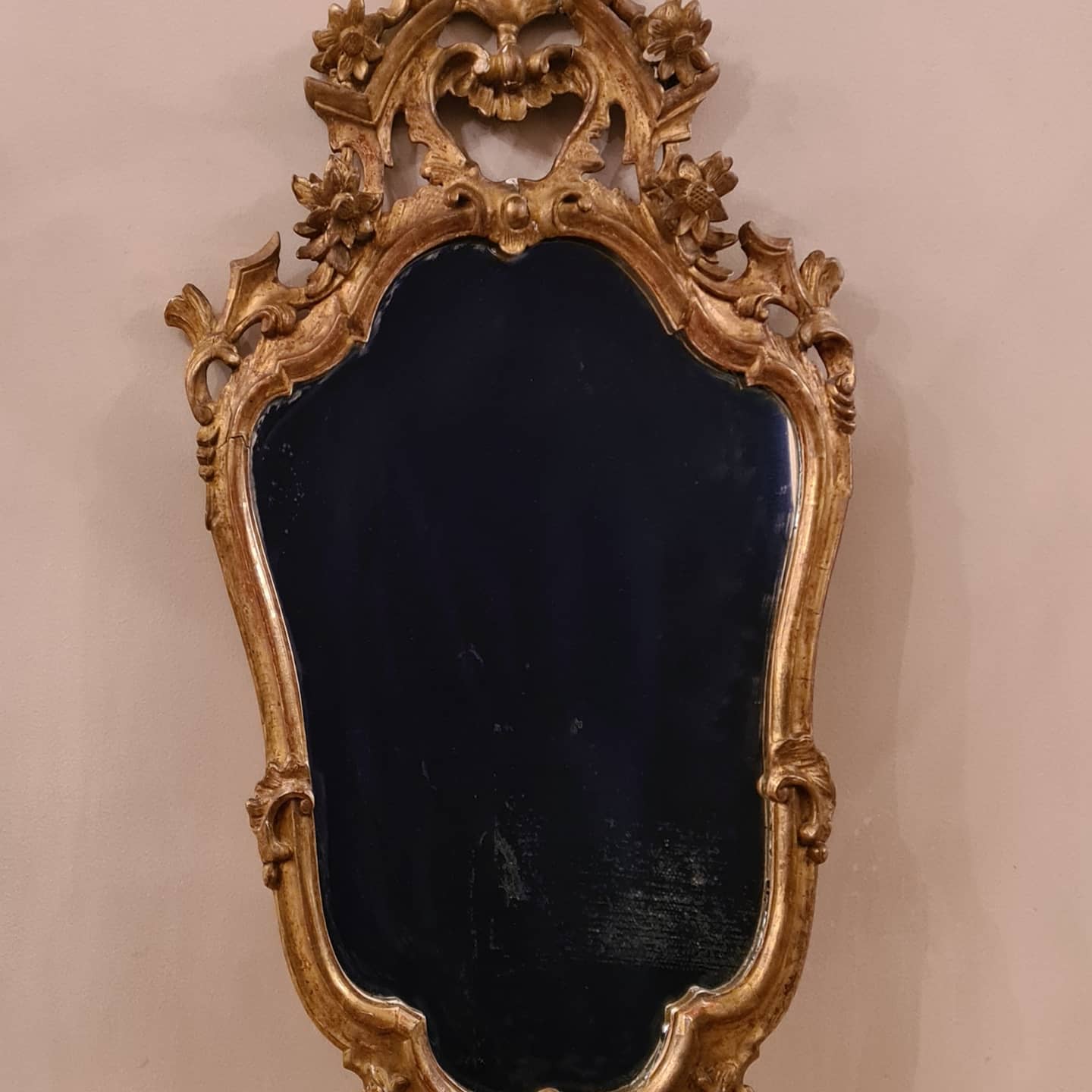 Mirror gilded wood Venice late 19th  50x100cm