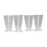 Four Baccarat flutes engraved crystal model Michelangelo