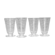 Four Baccarat flutes engraved crystal model Michelangelo