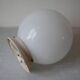 Old ceiling light fixture globe ball sphere in opaline glass retro decor