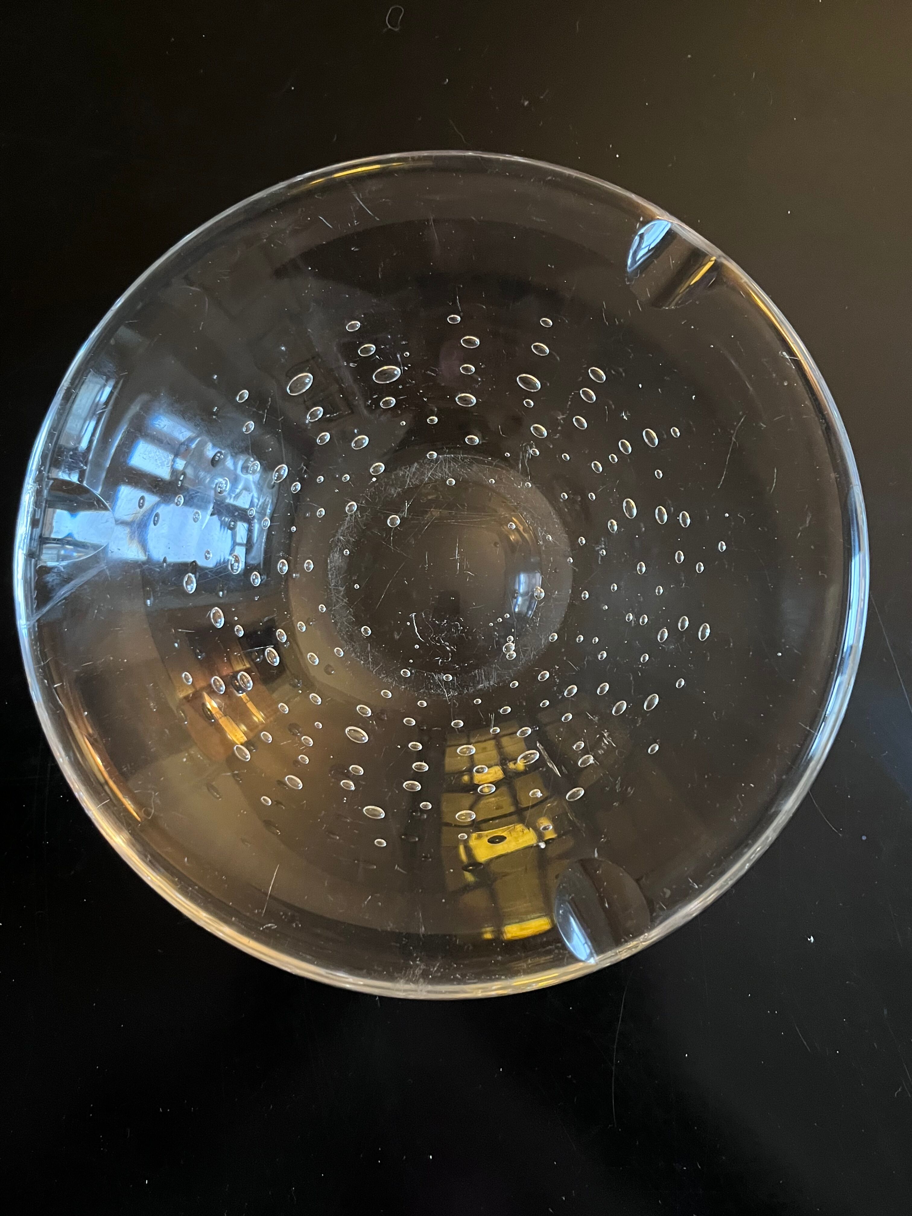 Bubbled crystal ashtray