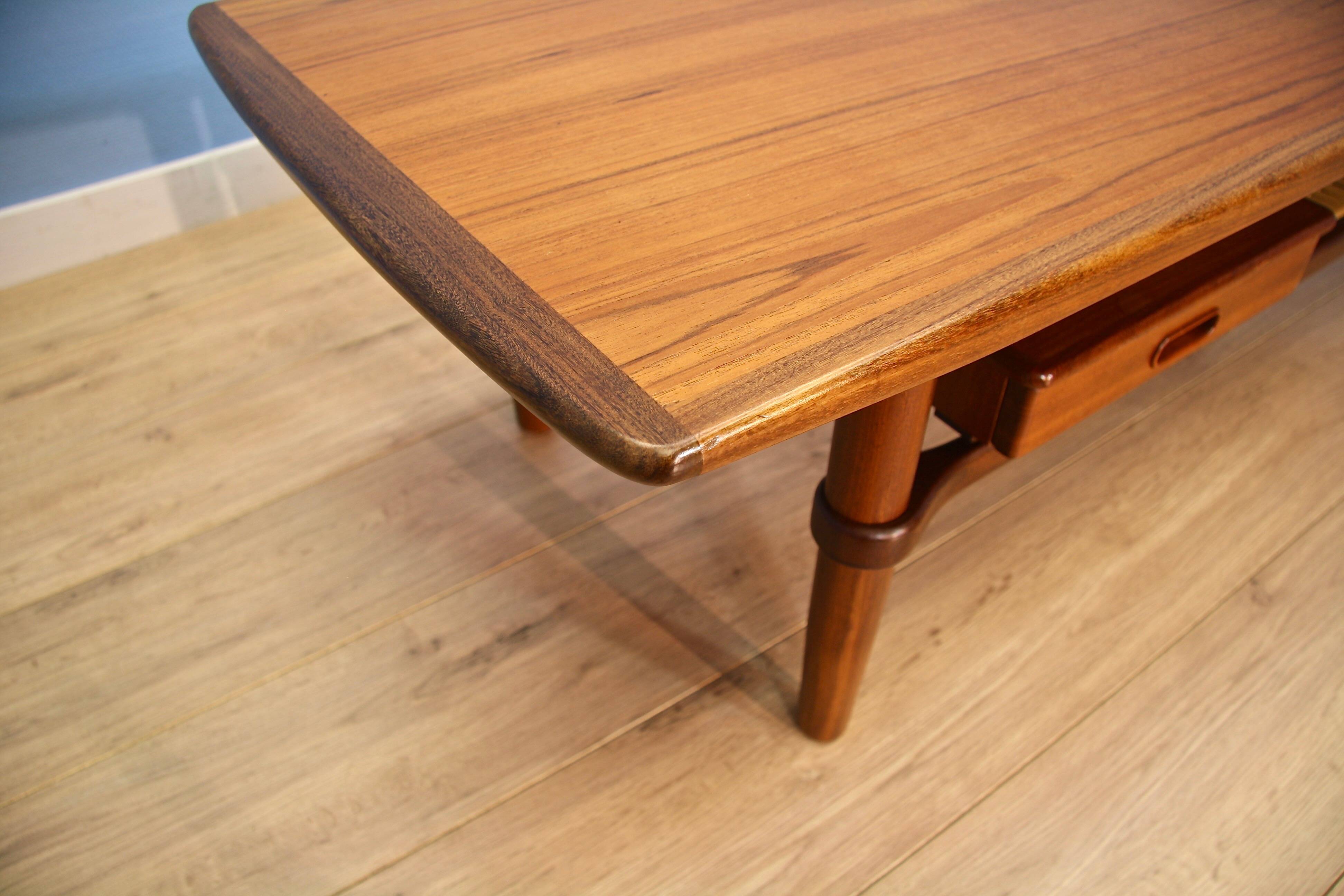 Danish coffee table with drawer in teak, 1960s