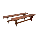 Pair of benches rustic 1950
