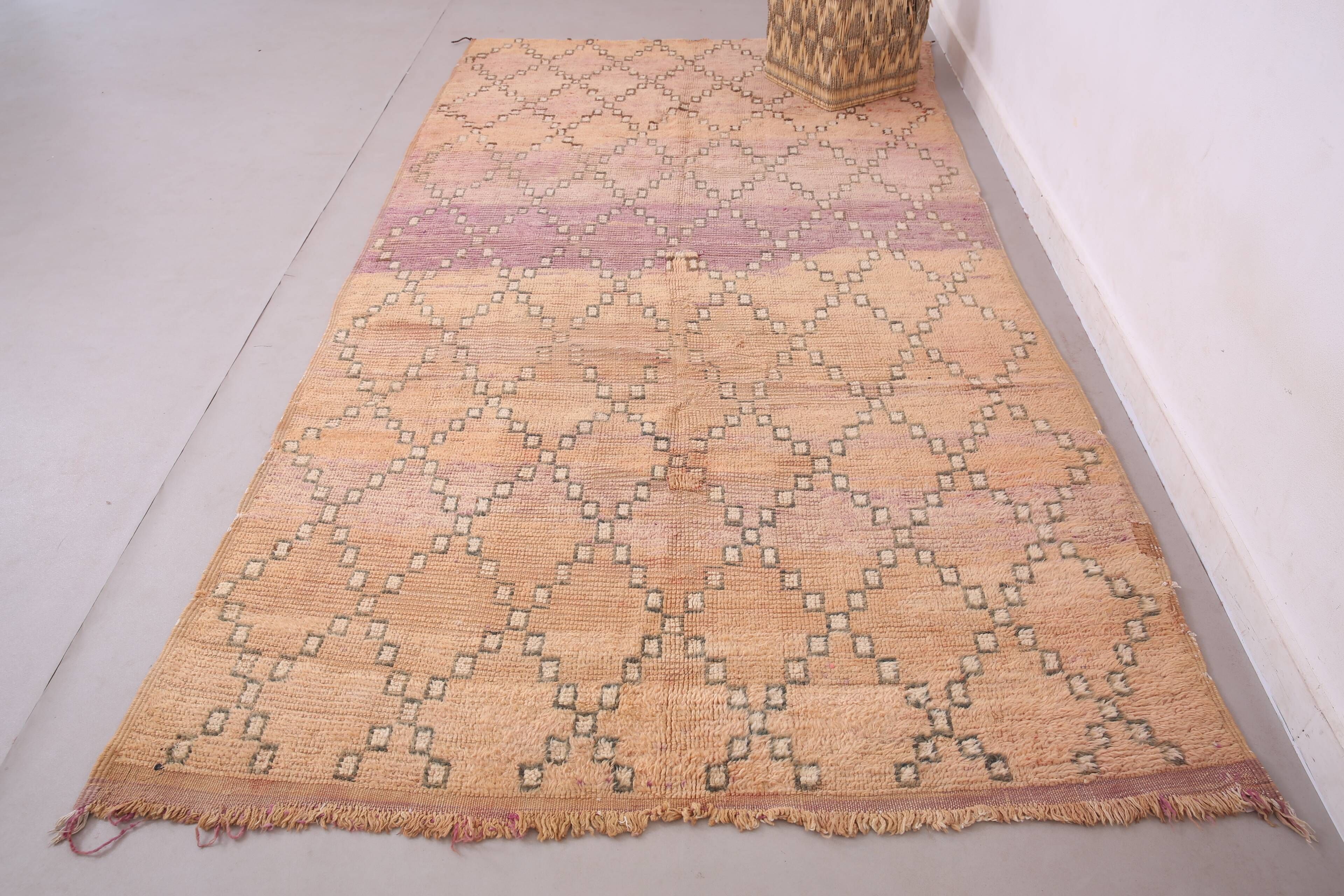 Peach Vintage Moroccan rug 164 x 308 cm - Berber Wool Rug - Handmade Rug