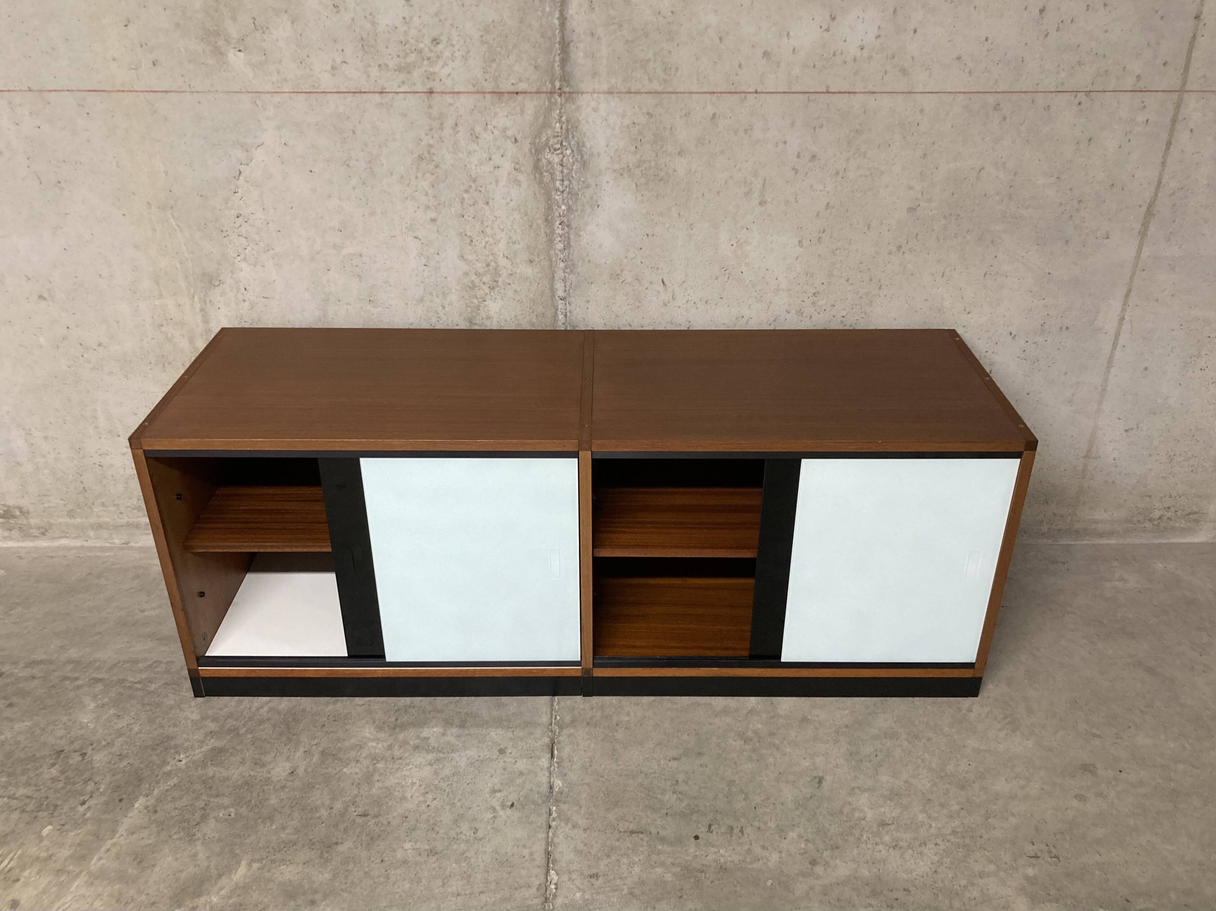 Rare vintage two-tone ARP Guariche Minvielle sideboard display case from the 60s