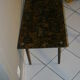 Metal coffee table with layered glass tray