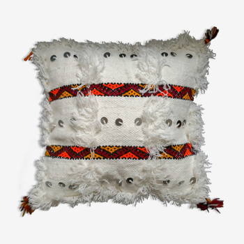 White woven berber cushion